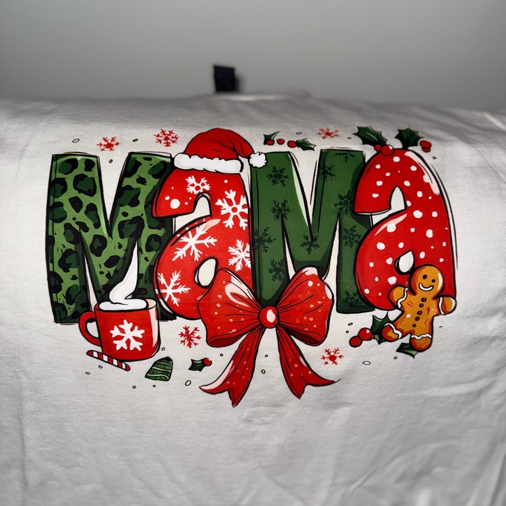 Festive Mama Holiday T-Shirt - Red, Green, White
